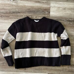 Black and Cream Striped Sweater